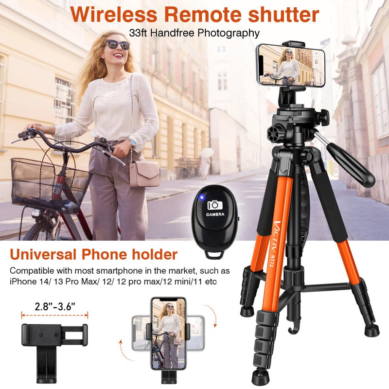 Victiv Tripod for Camera, 72" Tall Camera Tripod & Monopod with Remote, Professional Heavy Duty Compact Camera Stand for Phone, DSLR, Spotting Scope, Telescope, Binocular - Image 5